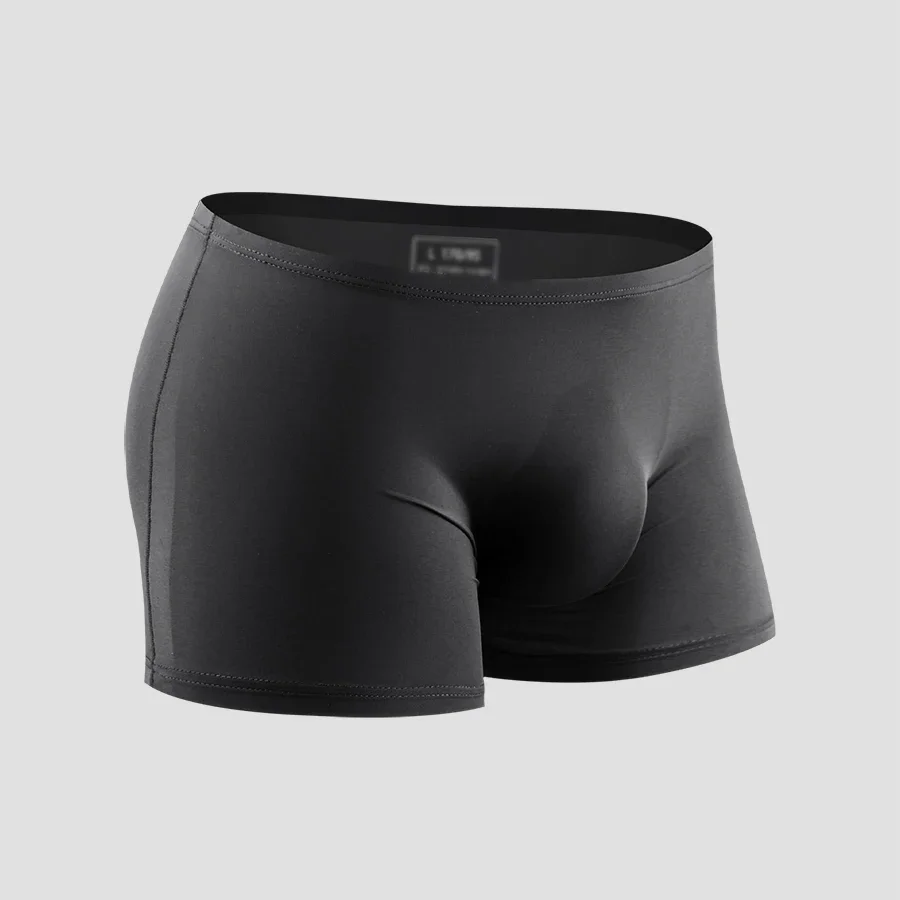 

Ice silk underwear men's seamless ultra-thin transparent boxer shorts sexy one piece summer breathable youth tide four corners