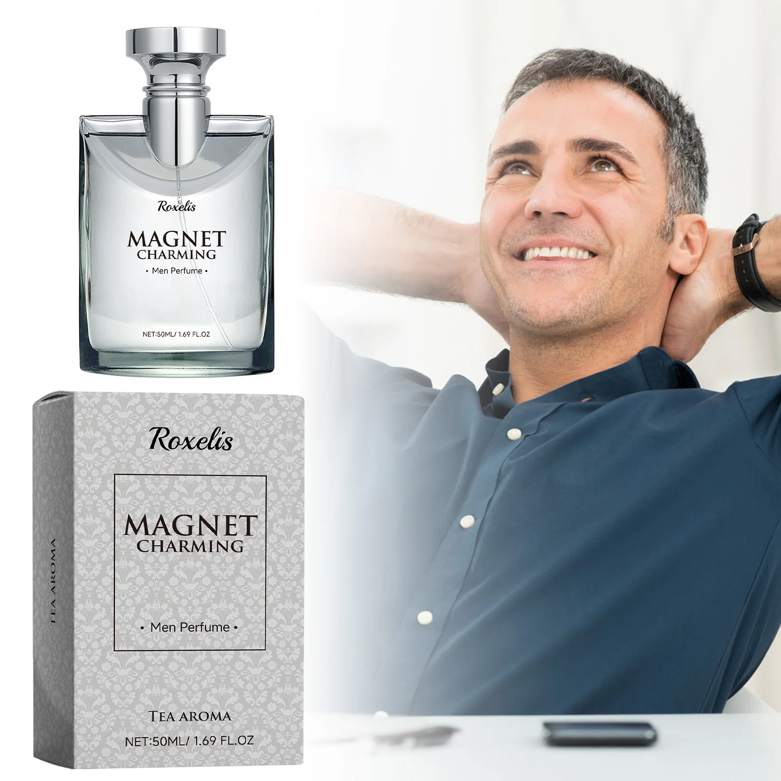 ROXELIS Magnet Charming Men Perfume Fresh Perfume For Men Date, Office, Various Occasions Resh Perfume For Men 1.69 oz