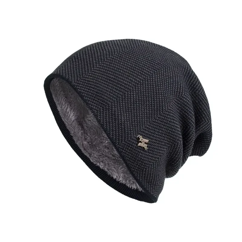 1pc Winter Warme männer Beanie Stretch Pollover Stricken Sport Kappe Outdoor Stricken Gestreiften Erwachsene Hut Motorhaube Outdoor Täglich, skifahren Warm