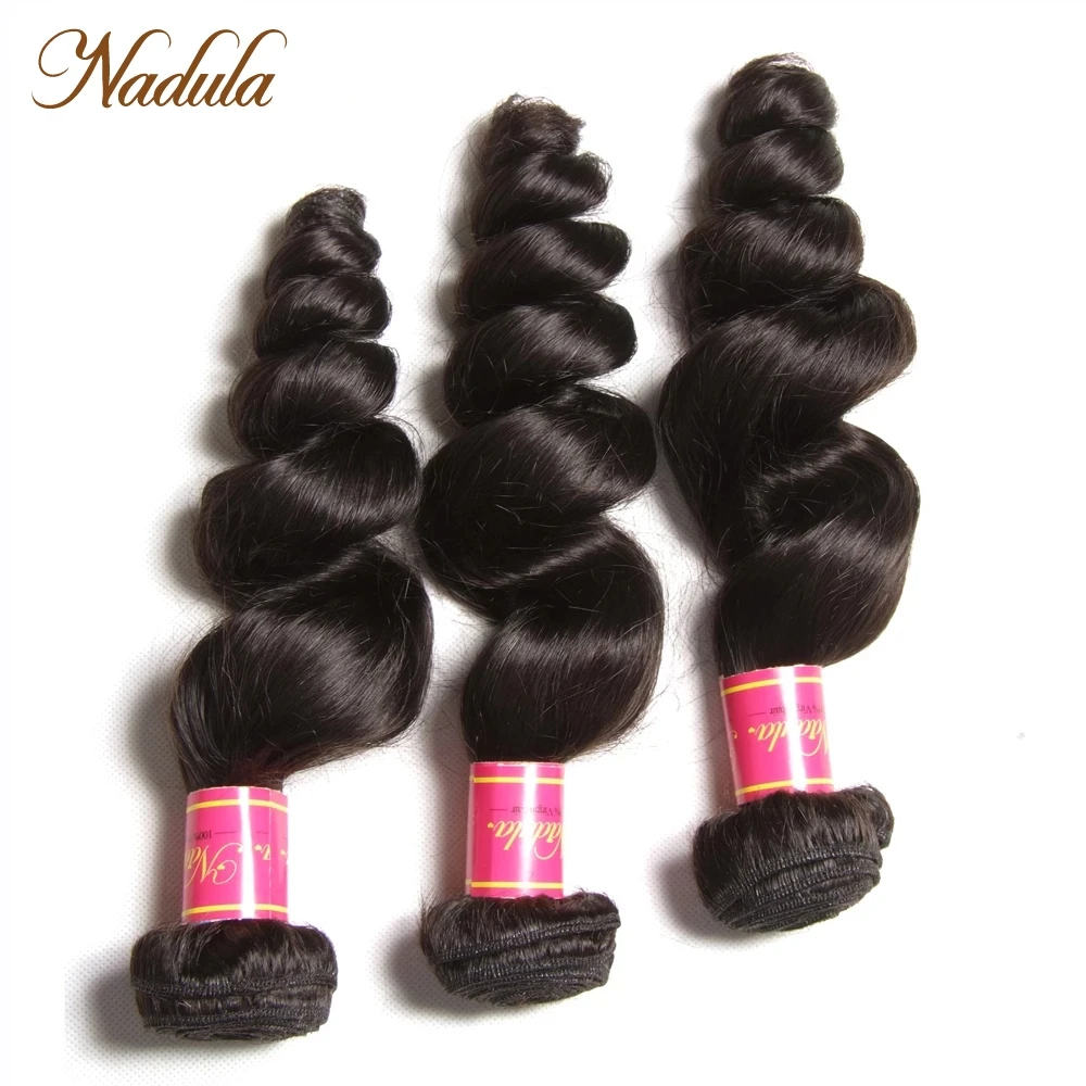 Nadula Haar 3 stuk/partij Braziliaanse Losse Golf Bundels 16-26 inch Haar Weave Bundels Natuurlijke Kleur Virgin Menselijk Haar bundels Verkoop