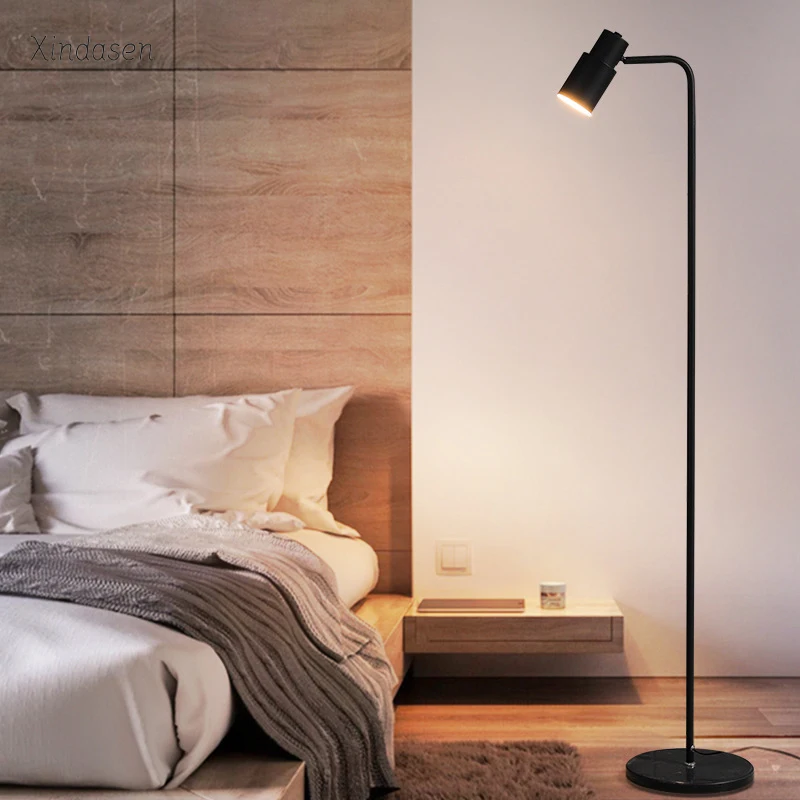 Nordic Modern LED Corner Floor Lamp Living Room Minimalist Foyer Bedroom Office Vertical Floor Light Home Decor Standing Lamp