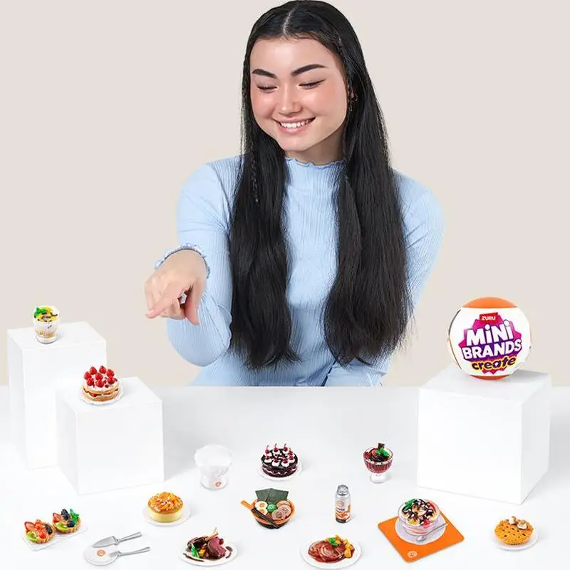 Zuru mini marcas brinquedos 5 surpresa mini marcas brinquedo em miniatura brinquedos mistério caixa cega foodie criar bola original brinquedo em miniatura presente