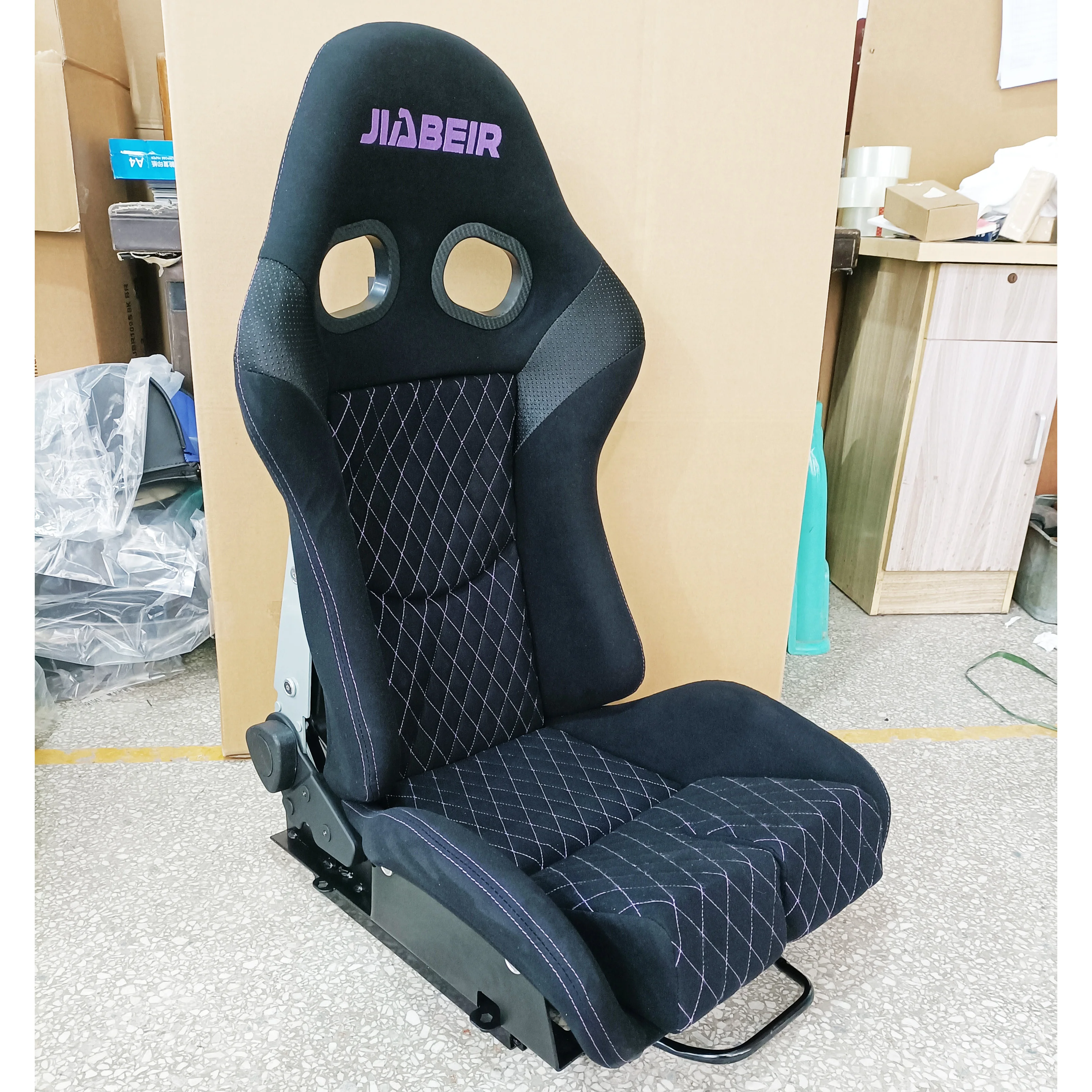 JIABEIR 9003B Universal Sport Slider Car Vehicles PVC Leather Fabric SIM Bucket Racing Fiberglass Seats Modified Car Seats