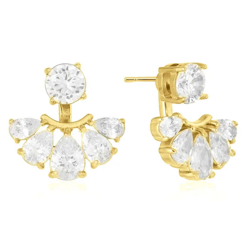 

RAPRGOLD GRA Certified 0.5CT Moissanite Classic Front Back Stud Earringsfor Women 14K Gold Filled Fine Jewelry Anniversary Gifts