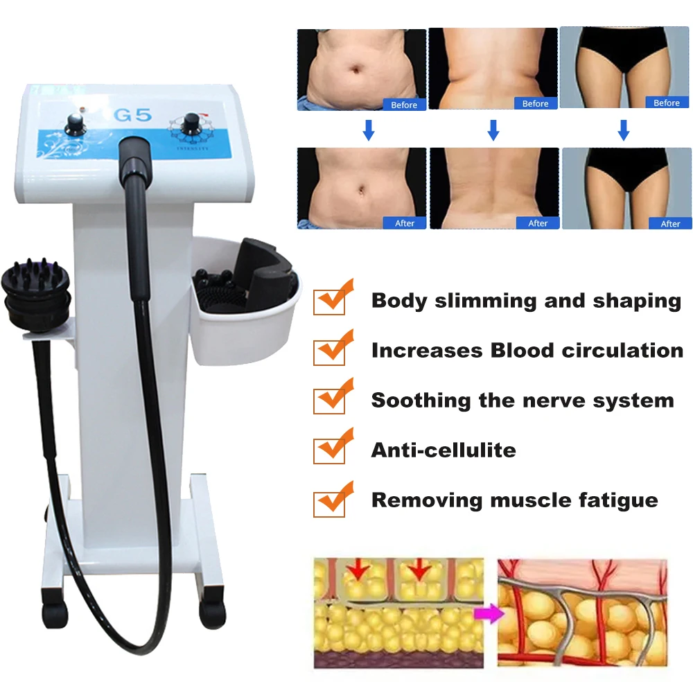 G5 Vibrating Slimming Machine High Frequency Body Shaping Cellulite Reduce Massage Equipment Weight Loss with Trolley Stand