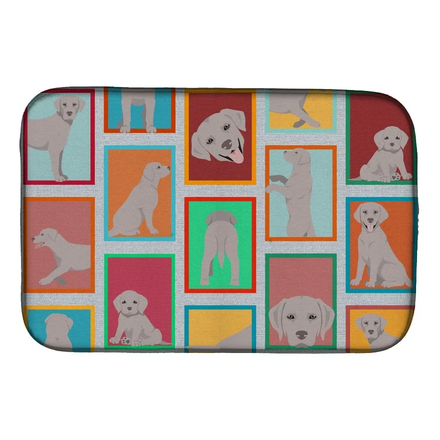 

Lots of Grey Labrador Retriever Dish Drying Mat Absorbent Dish Drying Mat Pad for Kitchen Counter Dish Drainer Mat for Countert