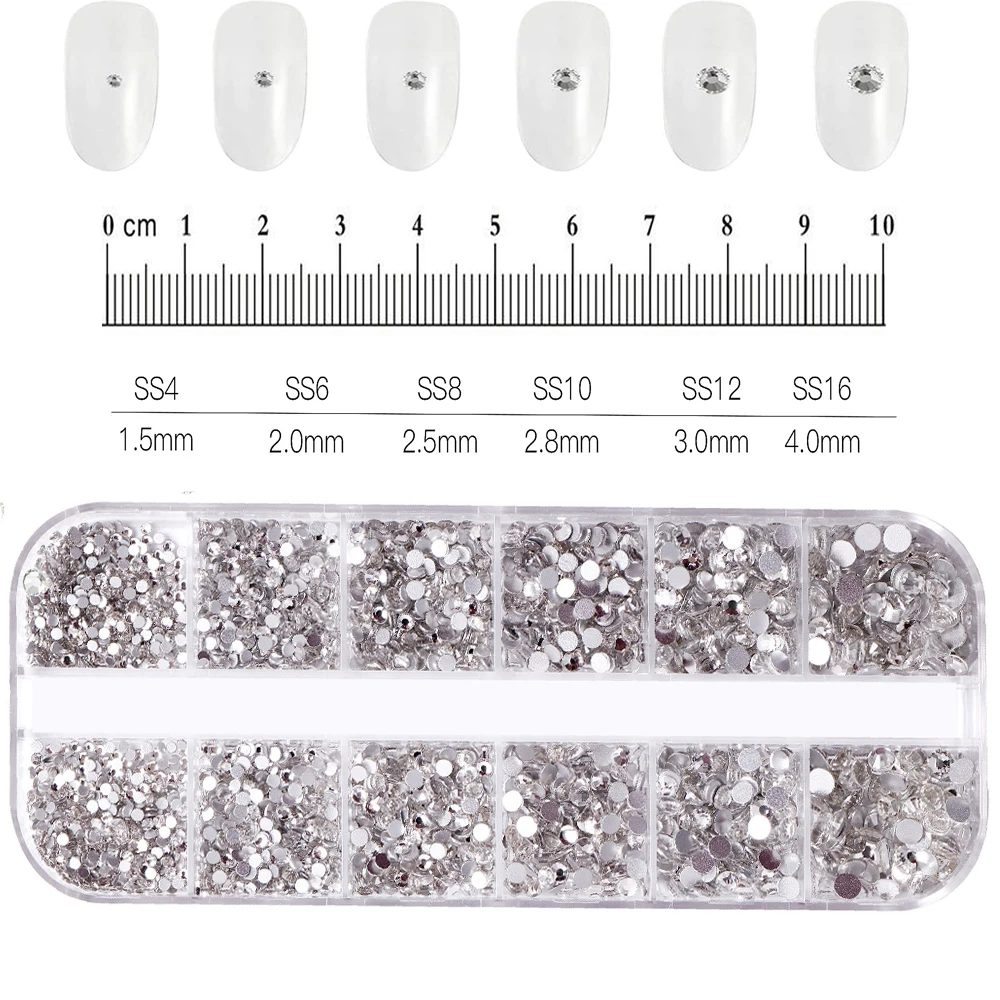 12Grids Gemengde Mini Kerst Edelstenen Nagel Charmes 2mm Luxe Kristal Nagel Glitter Strass Rood/Groen Plaksteen Kerst nagel Onderdelen