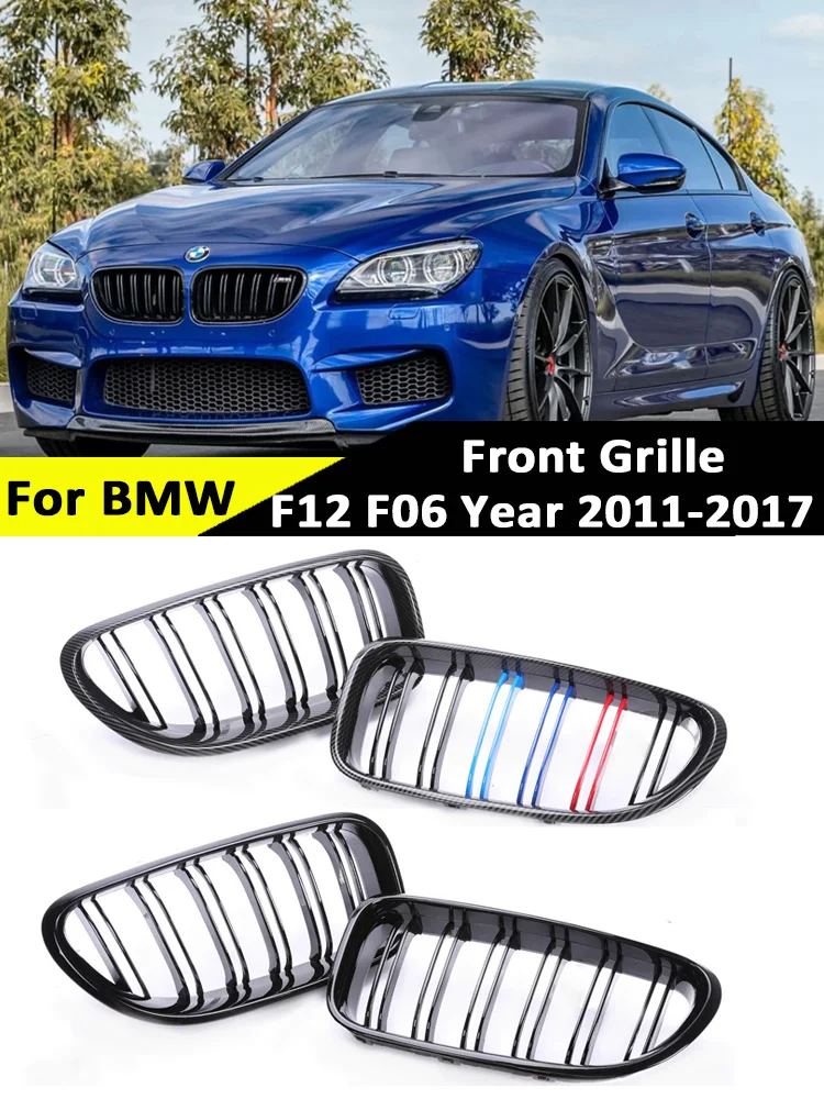 

Carbon Fiber M Color Dashboard Kidney Front Bumper Racing Grills for BMW 6 Series F12 F13 F06 2011-2017 M6 Glossy Black Grille