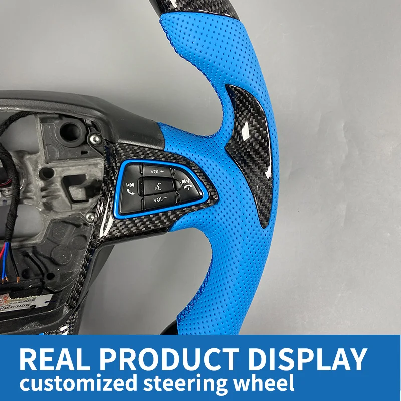 フォード フォーカス MK3 ST RS ST-Line アクティブ カスタム レザー カーボンファイバー ステアリングホイール インテリア アクセサリー