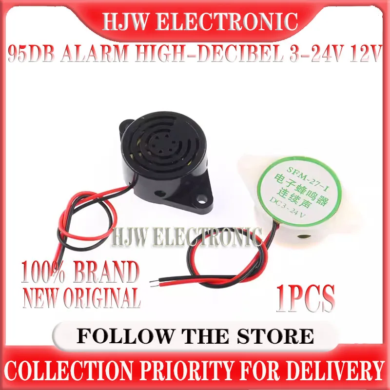 1pcs 95db Alarm High-decibel 3-24v 12v Electronic Buzzer Beep Alarm Continuous Beep For Sfm-27 Hyt-3015