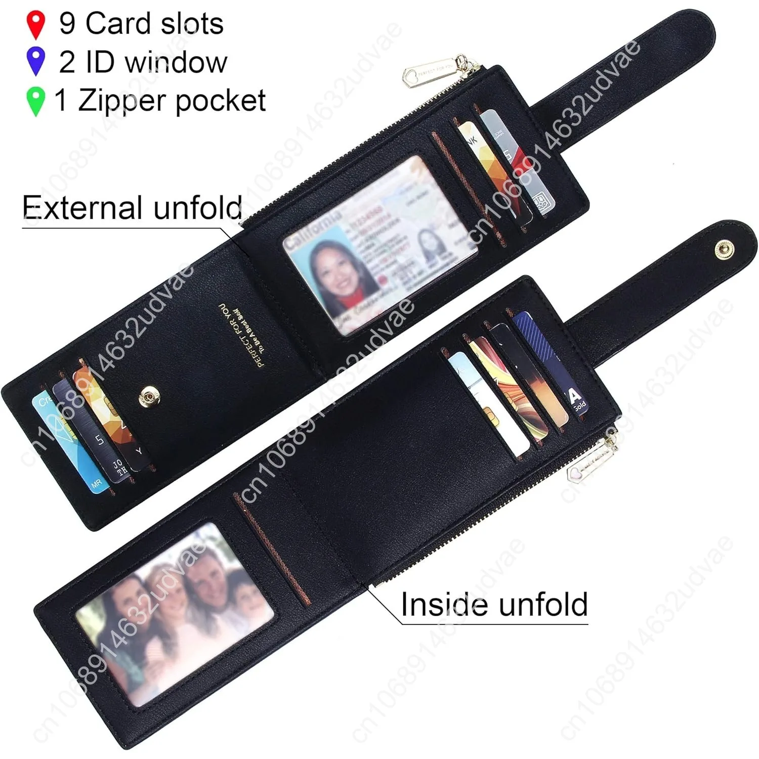 Badiya Tarjetero para Mujer RFlD Carteras Delgadas Plegable Multi Tarjetero Monedero