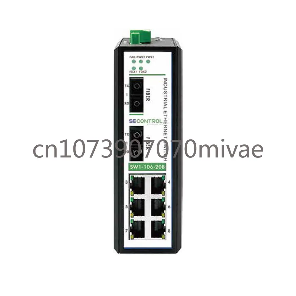 Unmanaged 6 Port Industrial Ethernet Switch 10/100/ Bit/s DIN Rail Network Ethernet Fast Switch IP40 Plug and Play SW1-106-20B