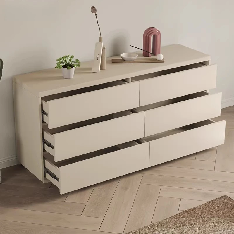 Simple modern chest living room bedside six chest cabinet thin 1.4 meters bedroom chest milk gray storage drawer storage