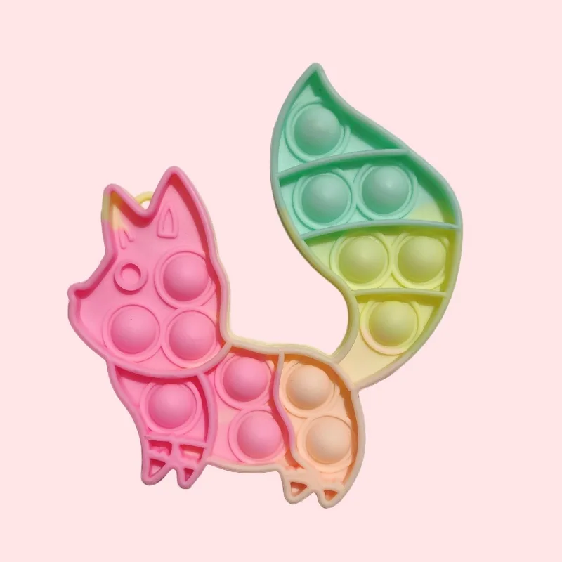 1-5 قطعة قوس قزح سيليكون الضغط اللعب أنماط لطيف فقاعة فنجر لعبة الإجهاد الإغاثة ضغط اللعب الحسية متعة حفلة Favors #5