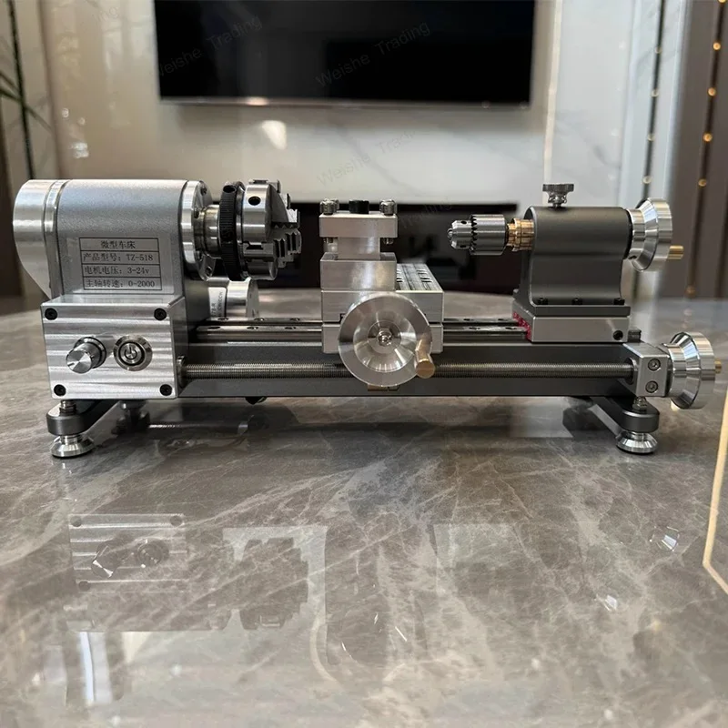Precision High Performance Micro Lathe CNC Adjustable Accuracy Equipped with 24V Power Supply Metal Lathe Model Toy
