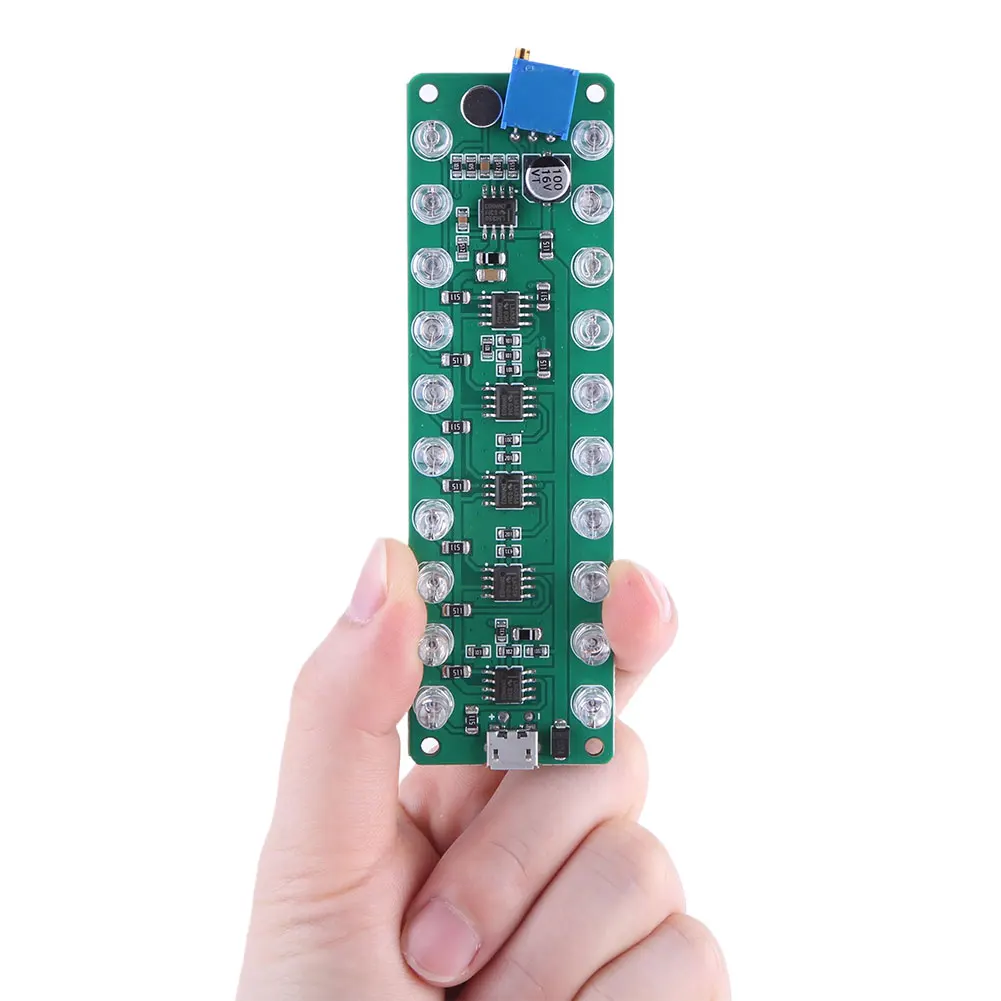 الاستشعار الصوتي الطيف تيار مستمر 5 فولت-12 فولت الصوت مكبر كهربائي مستوى متر الصوت LED أضواء لحن مستوى الصوت الموسيقى الطيف متر