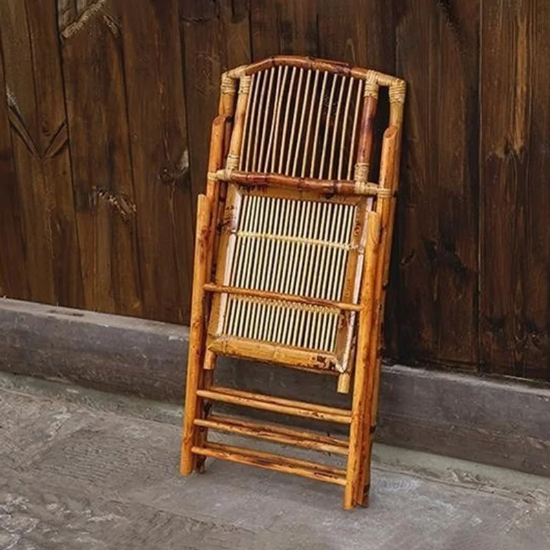 Outdoor Folding Chair Film Crew Shoot Director Chairs Retro Minimalist Design Backrest Chairs Handmade Bamboo Wooden Chair