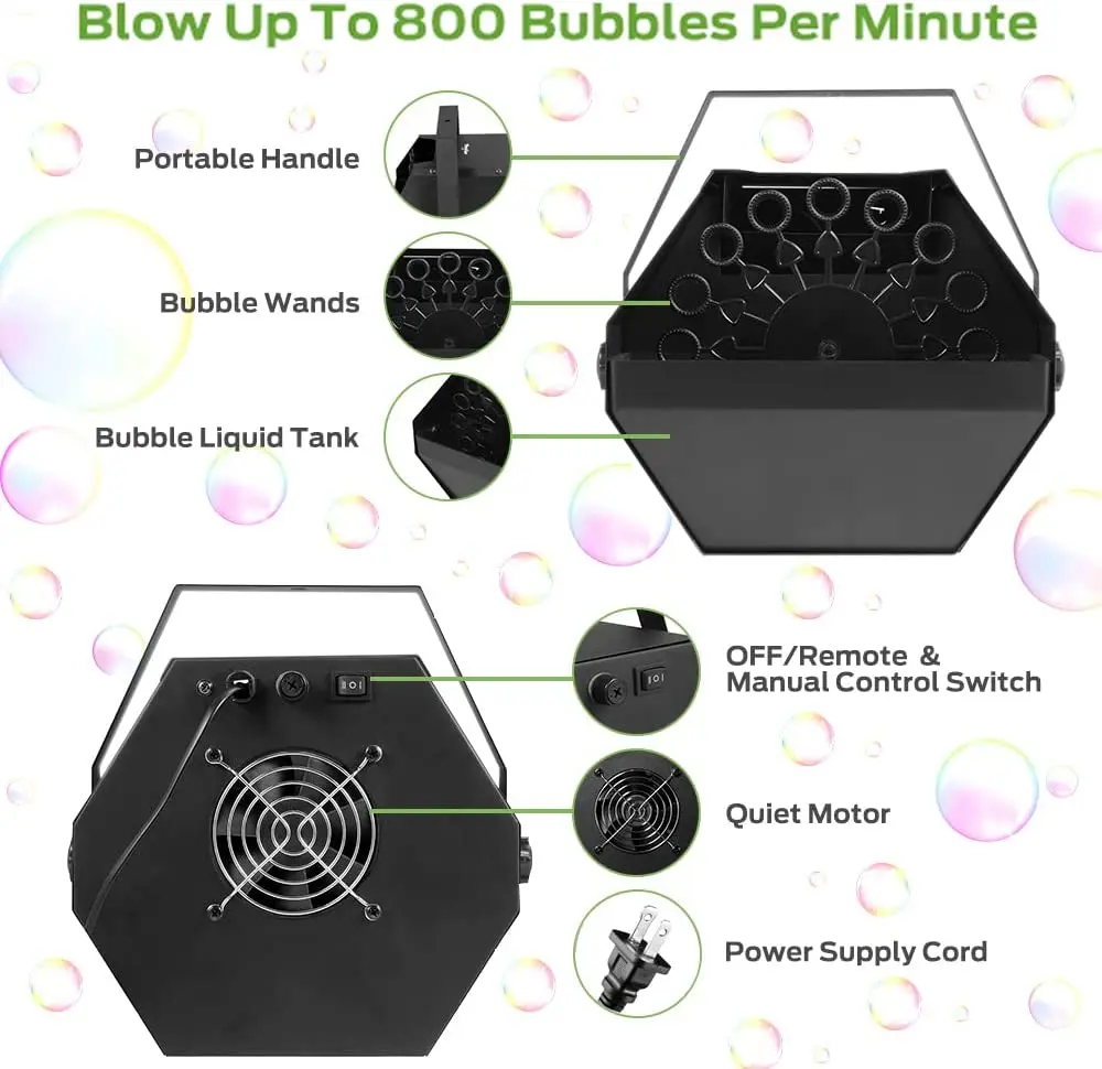 Fresh air foam machine Bubble children's plug-in or dry battery stage Bubble children's wedding party dj