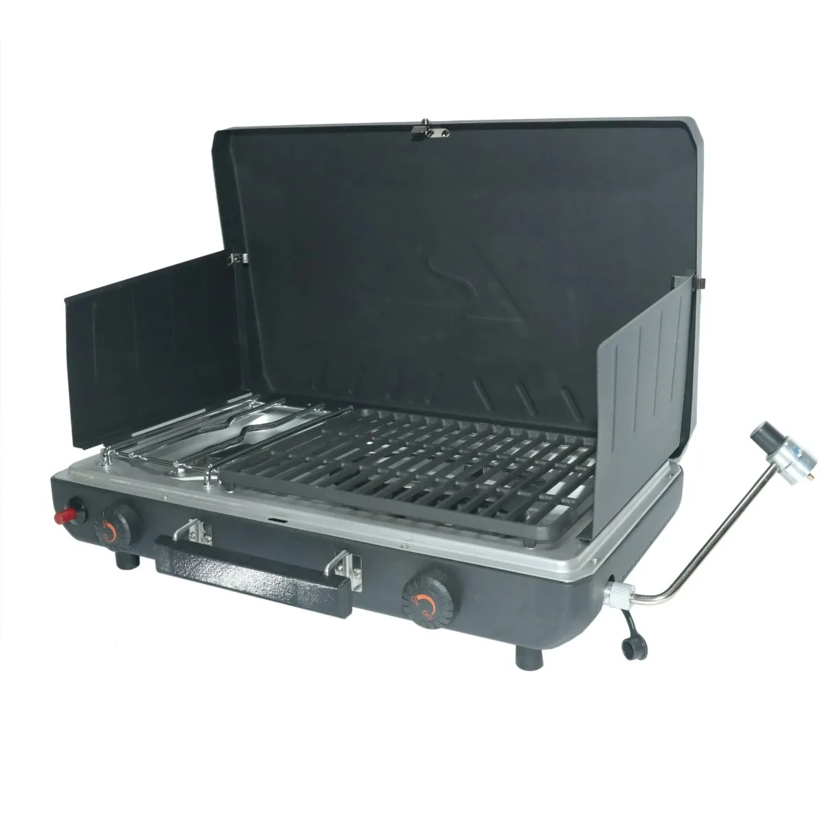 Propane 2-in-1 Portable 2 Burner Grill Camp Stove, Model GCT2220WB, New