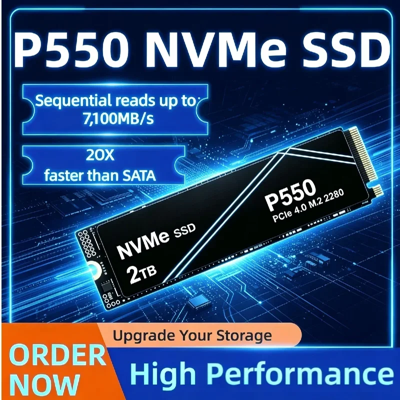 2026 New P550 NVMe PCIe Gen External SSD 1TB 2TB 4TB Portable Solid‑State Drives For Notebook Gaming Desktop PS5 Data Storage
