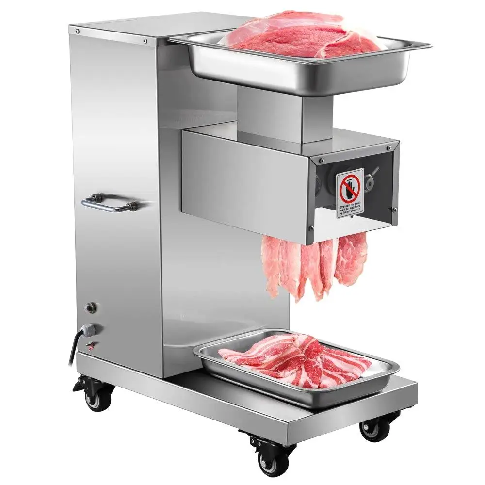 

Electric Meat Cutting Machine 110V 1100LBH Stainless Steel Commercial 750W 3mm Blade for kitchen Restaurant Supermarket