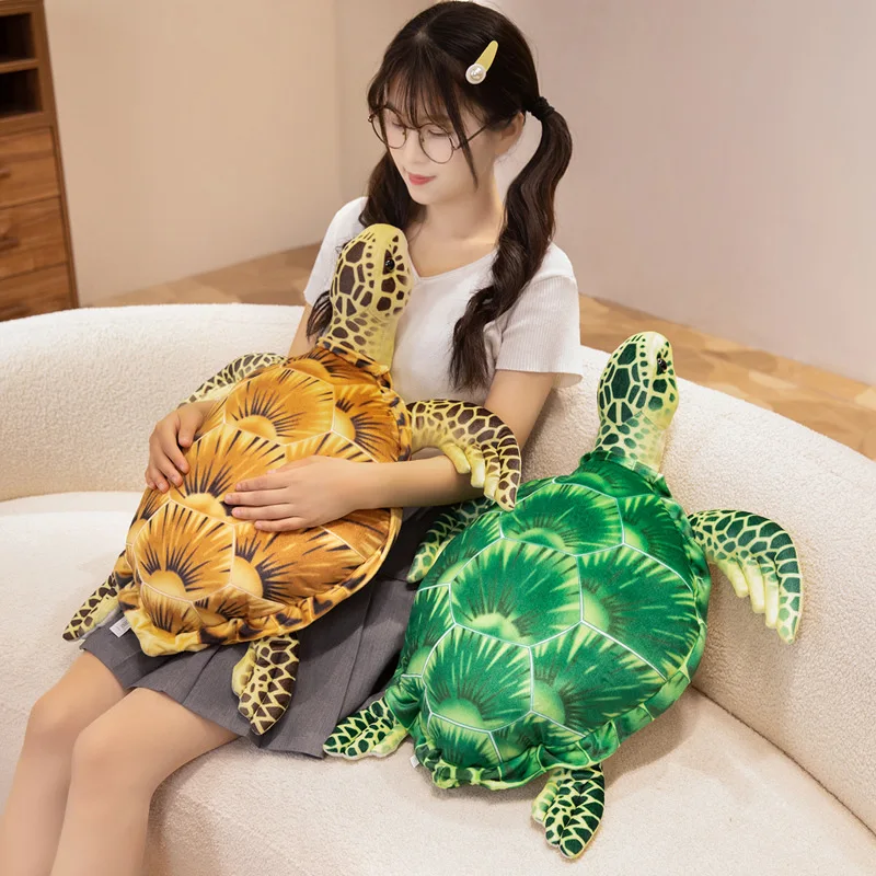 Realistic Stuffed Turtle Green Shell Brown Shell Plush Designs 32cm 48cm 60cm for Sofa Wildlife Holiday Display Gift