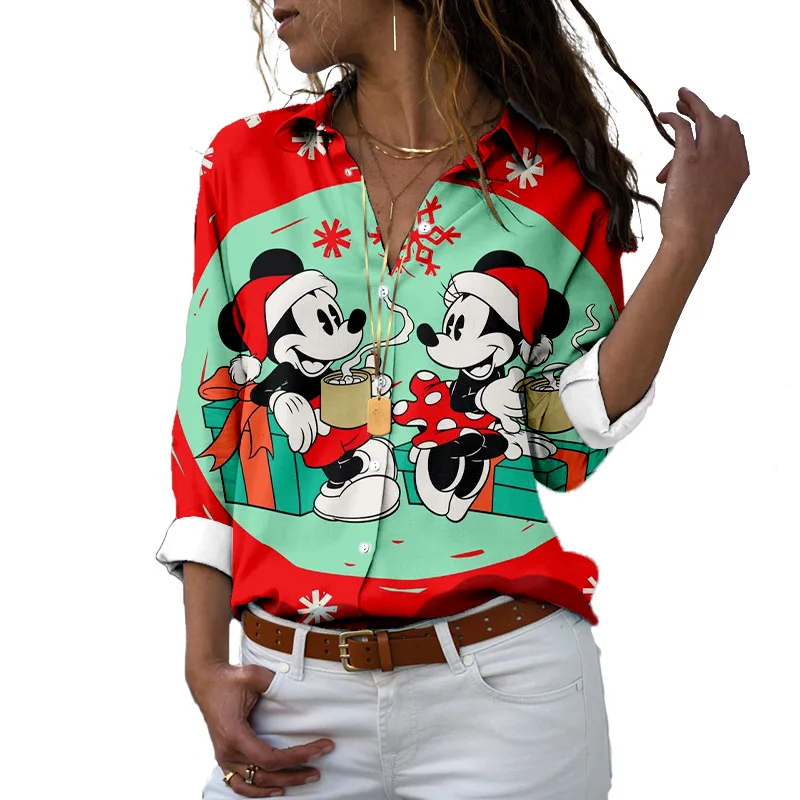 Carnival Christmas Disney Mickey and Minnie Anime 3D Printing Fall New Harajuku Style Cute Casual Top Beach Cartoon Shirt 2022