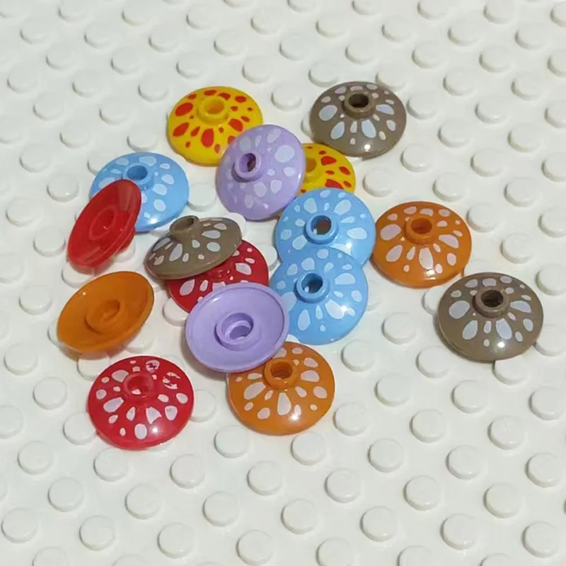 Colored Mushrooms Small Building Block Flower Stem Plant Landscape Garden Farm Ornament Compatible with LEGO Garden 12992 4740