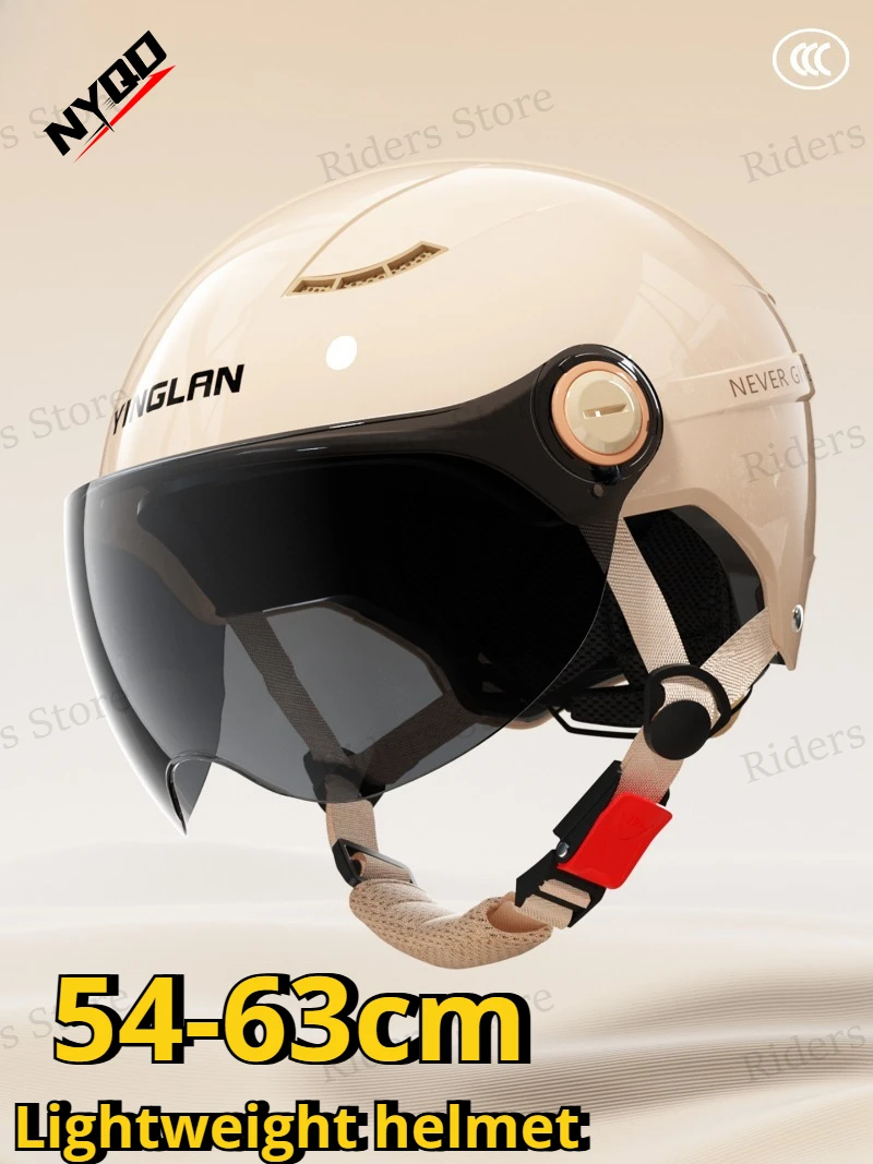 

Summer Electric Motorcycle Helmet Female Sunscreen 3C Certified Battery Car Hard Hat Male Retro