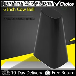 6 Inch Cowbell High quality Percussion Instrument Black Metal Cattlebell Hand Held Cow Bell Drum Set Musical Instrument Part
