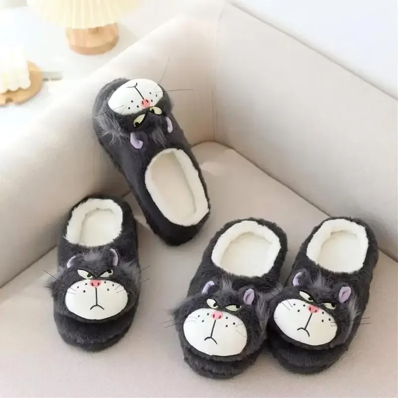 Disney Cartoon Anime Lucifer Cat cenerentola norvegese foresta gatto peluche ragazze pantofole da casa Kawaii antiscivolo scarpe di cotone caldo