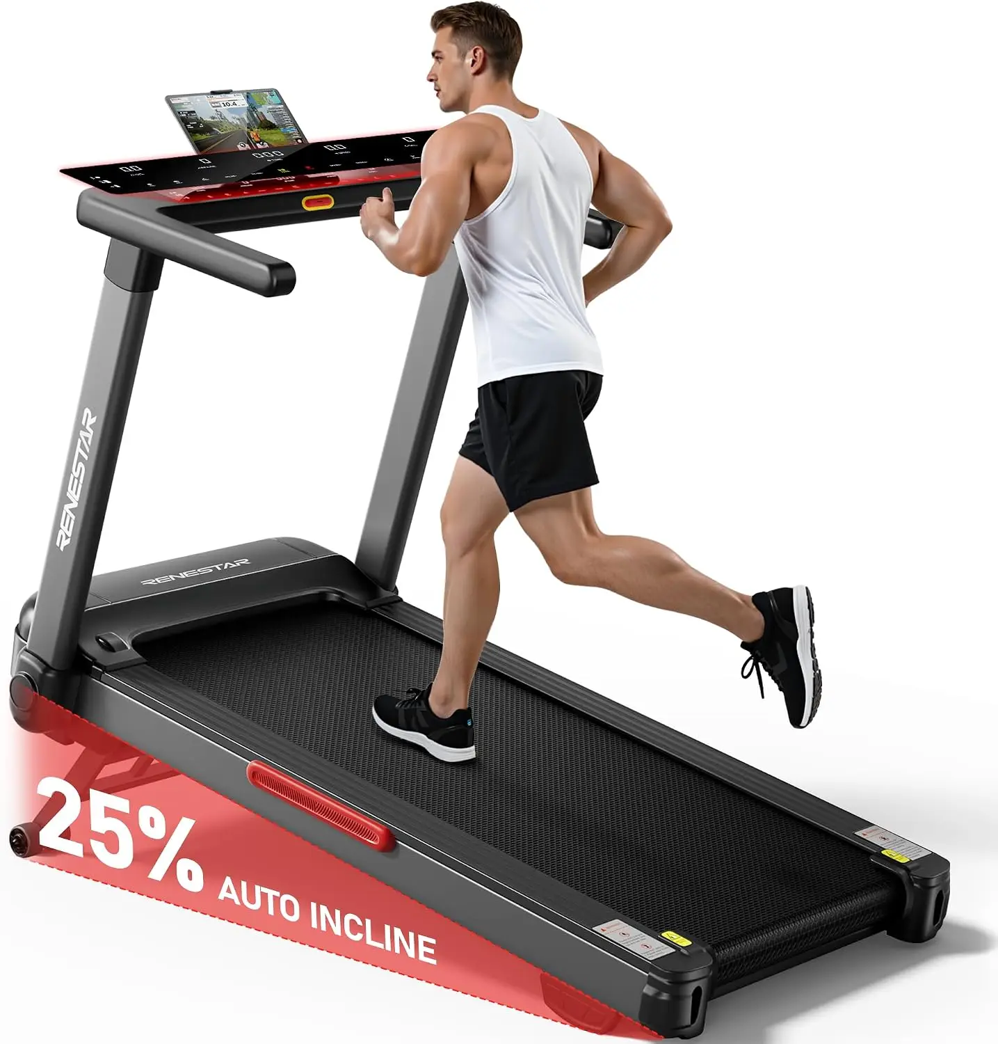 Home Folding Treadmill with Automatic Incline for Residential Use