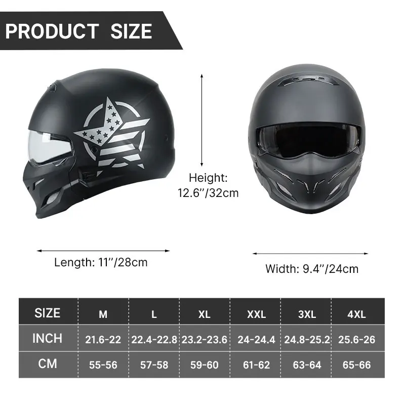 New Arrival Scorpion Helmet Detachable Multi-purpose Combination Helmet Motorcycle Locomotive Personality Half Predator Helmet