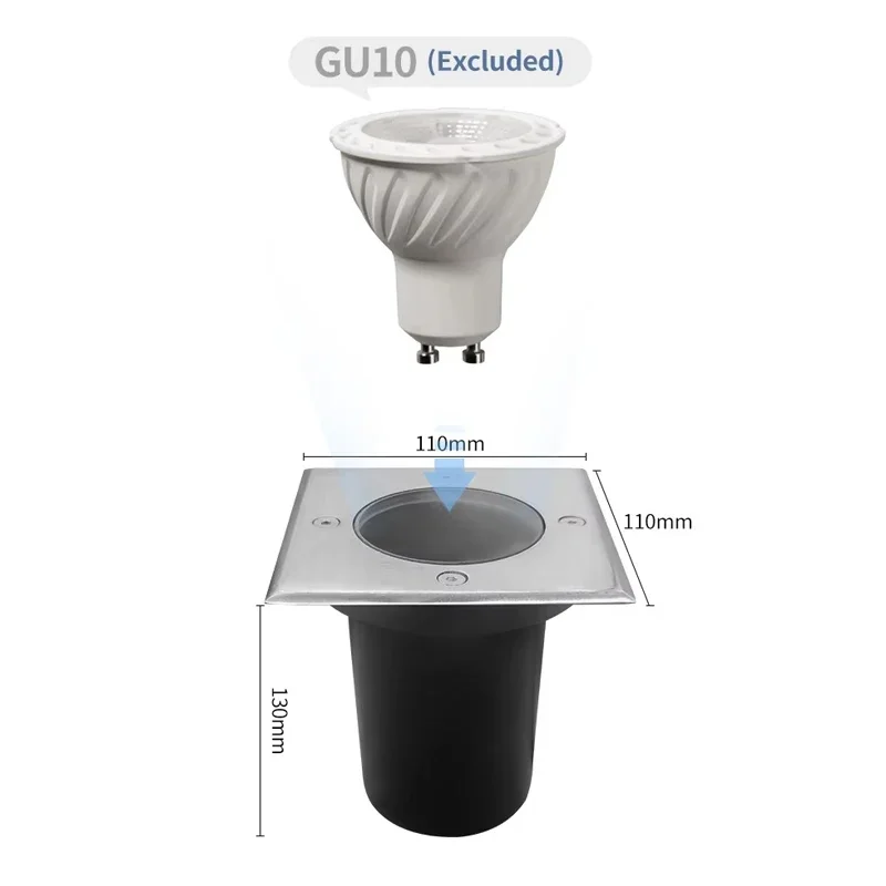 GU10 LED مصباح تحت الأرض مصباح أرضي في الهواء الطلق الأرض بقعة المشهد حديقة مسار دفن مصباح ل gu10 لمبة الغلاف #4