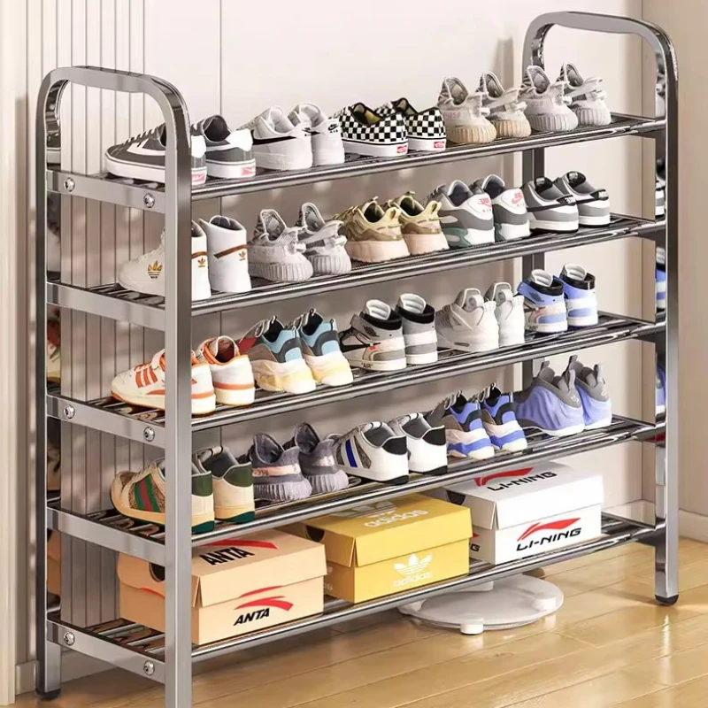 Scarpiera in Acciaio Inossidabile a Più Livelli, Organizzatore Salvaspazio per Scarpe, Scaffale per Ingresso, Armadio, Camera da Letto, Dormitorio, Ca