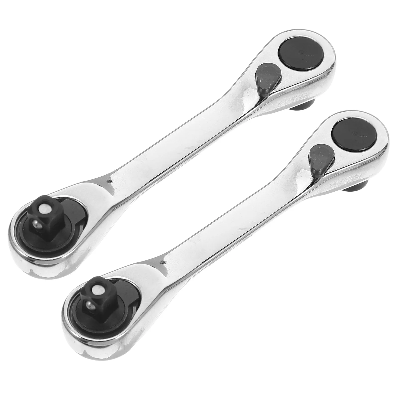 

2 Pcs Mini Ratchet Wrench Automotive Handle High-carbon Steel Double-ended Socket