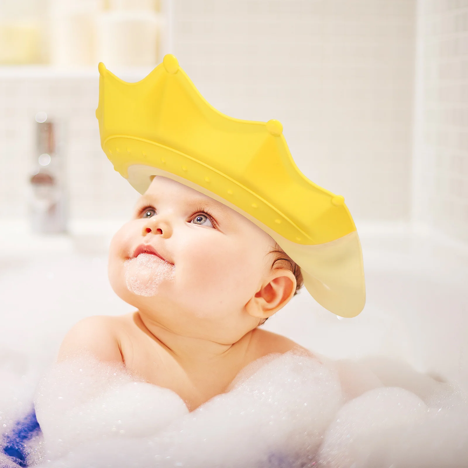 

Baby Bath Cap Adjustable Hair Washing Shield For Toddlers Soft Bath Visor Kids Shower Hat Waterproof Bathing Cap