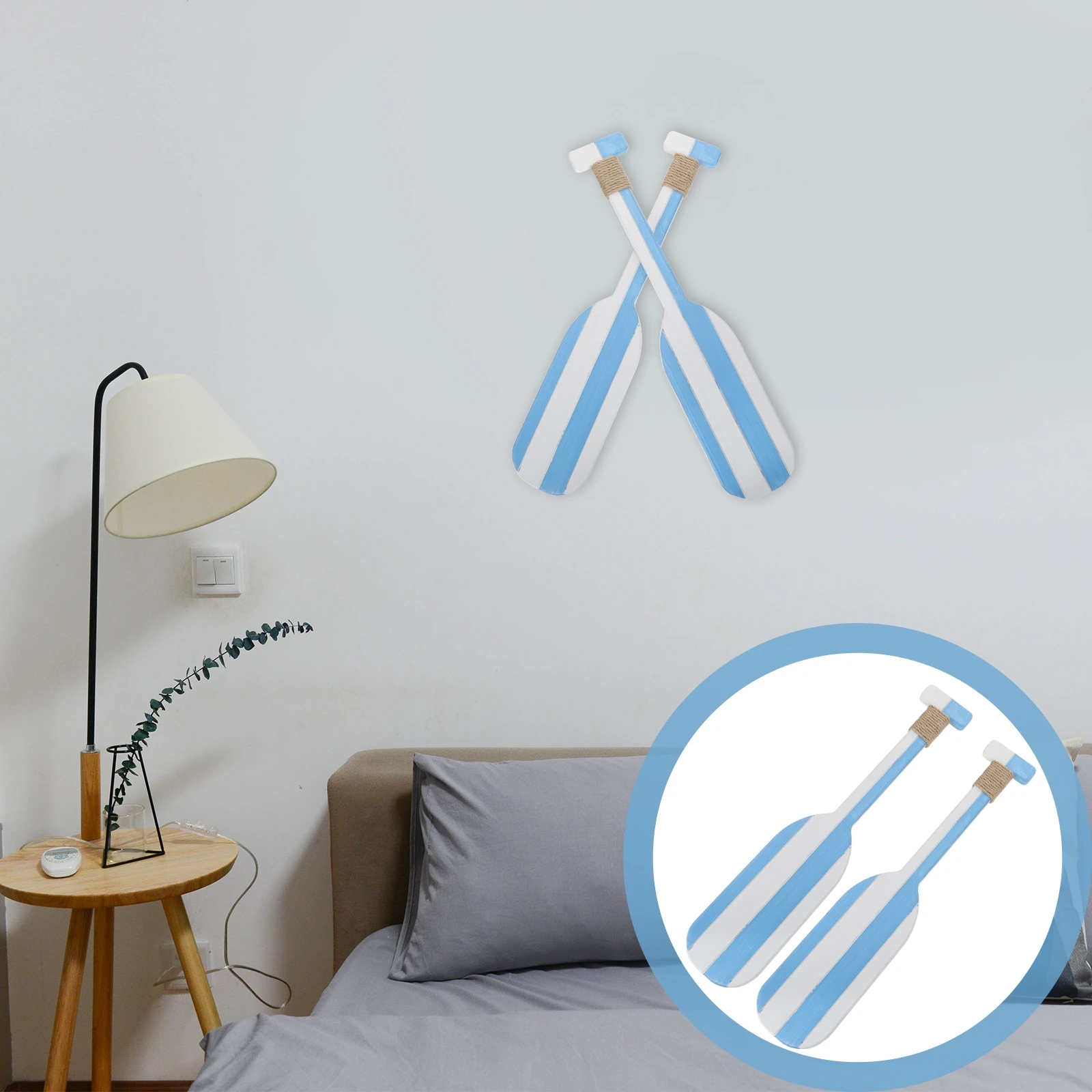 2 Pcs Vintage Ship Paddle Decor Retro Wood Wall Hanging Home Beach House Ornament Nautical Chic Party DIY Crafts