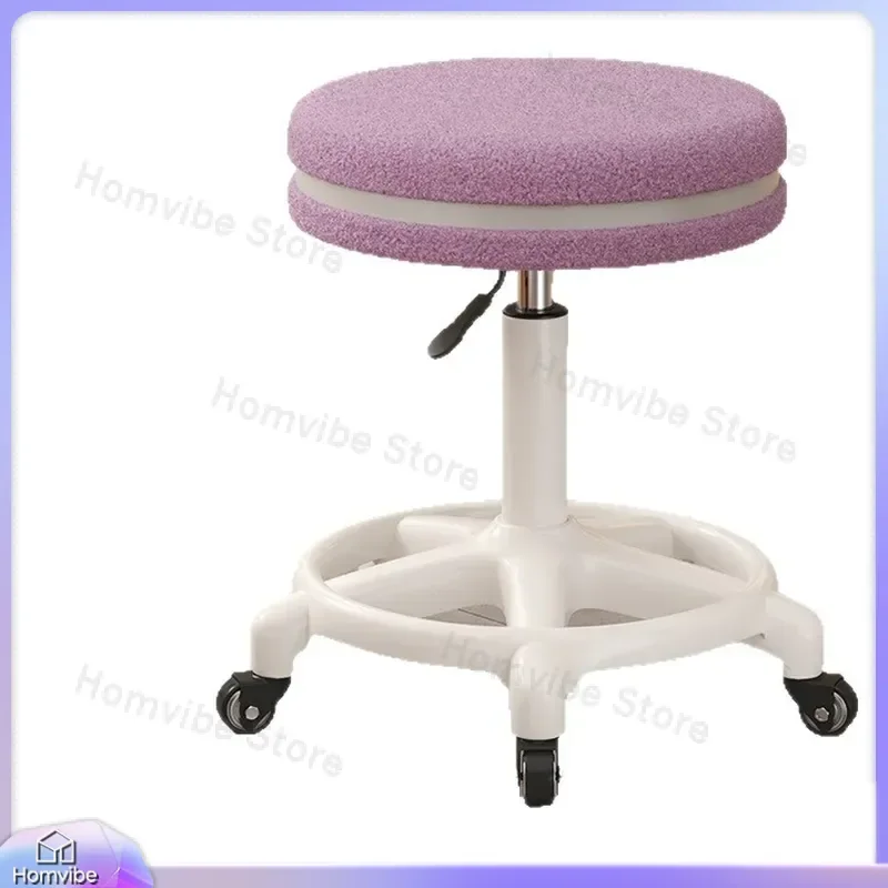 Beauty Stool Dressing Chair with Wheels Rotating Lifting Seat for Hair Salon Barber Nail Spa Backrest Large Work Stool
