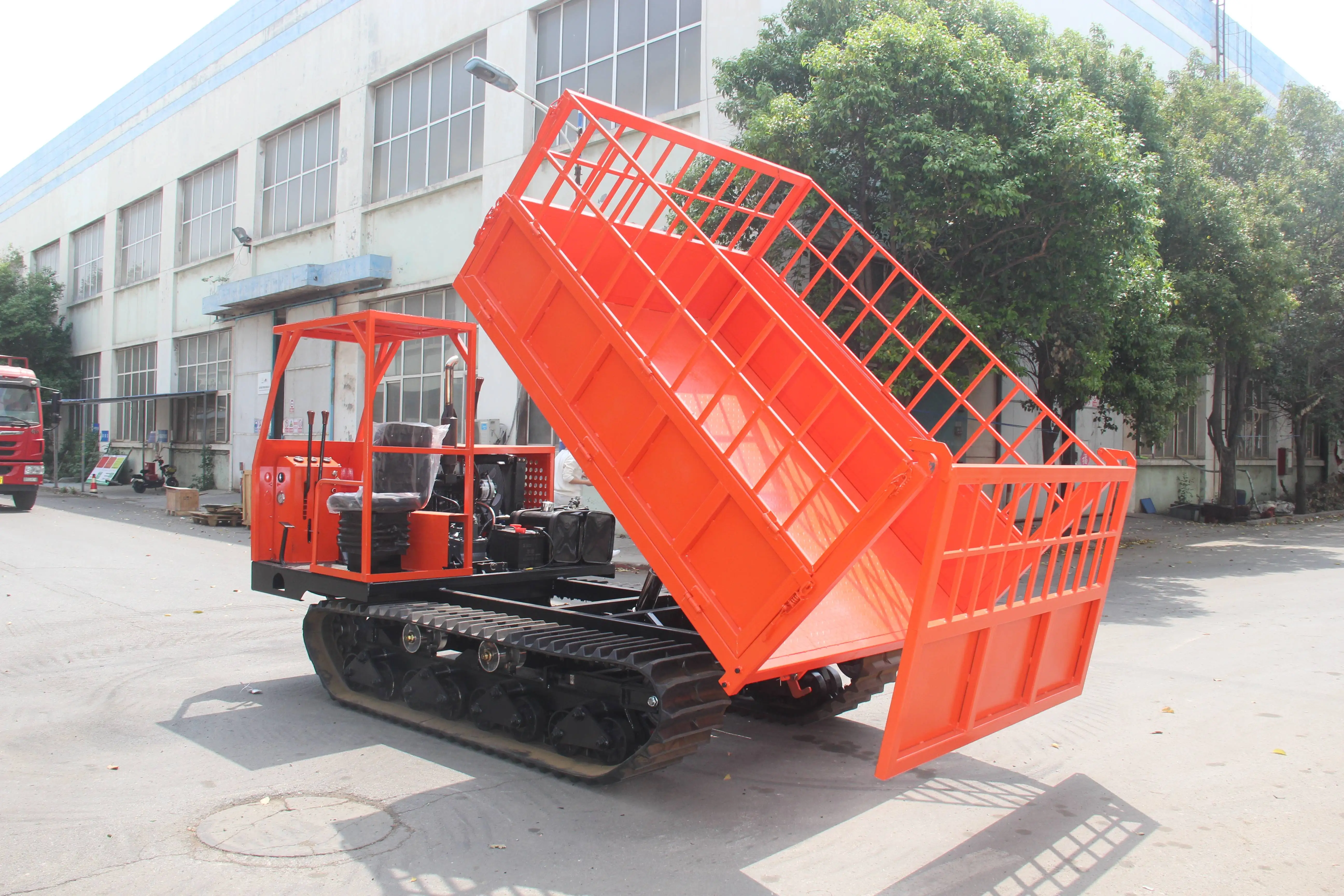 Customized Heightened Guardrail Fixed Wheel All-Terrain Crawler Dumper Transporter 5T Track Dumper Truck Diesel Engine