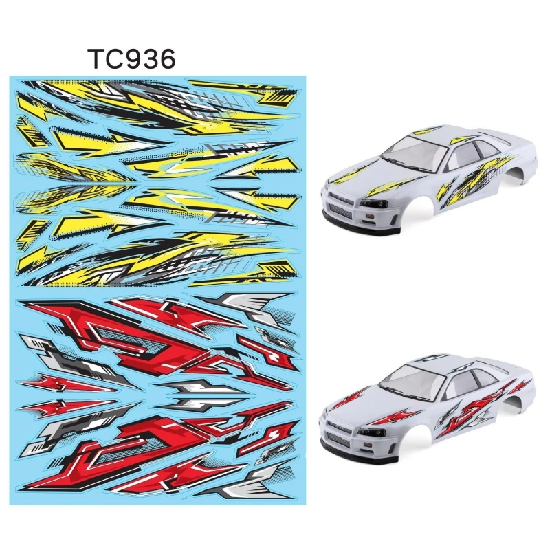 Shell Body Colorful Floral Stickers for 1/10 Rc Car Model Universal Part On Road Rc Drift Toys Tamiya/Hpi/Hsp/Kyosho/3R Racing