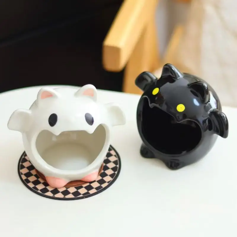 

Halloween Bat Ceramics Ashtray Creative Cute Ghost Cartoon Candle Holder Ornaments Flower Pot Living Room Home Decoration