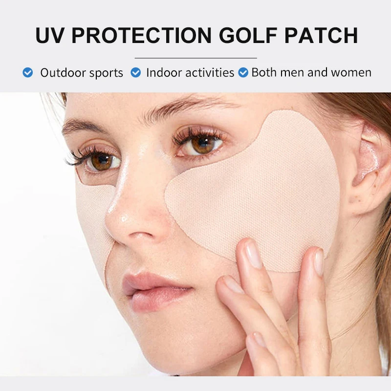 1 Pair Uv Face Patch Golf Sun Protection Patches Moisturizing Breathable Sun Protection Face Patch For Golfs Beach Travel