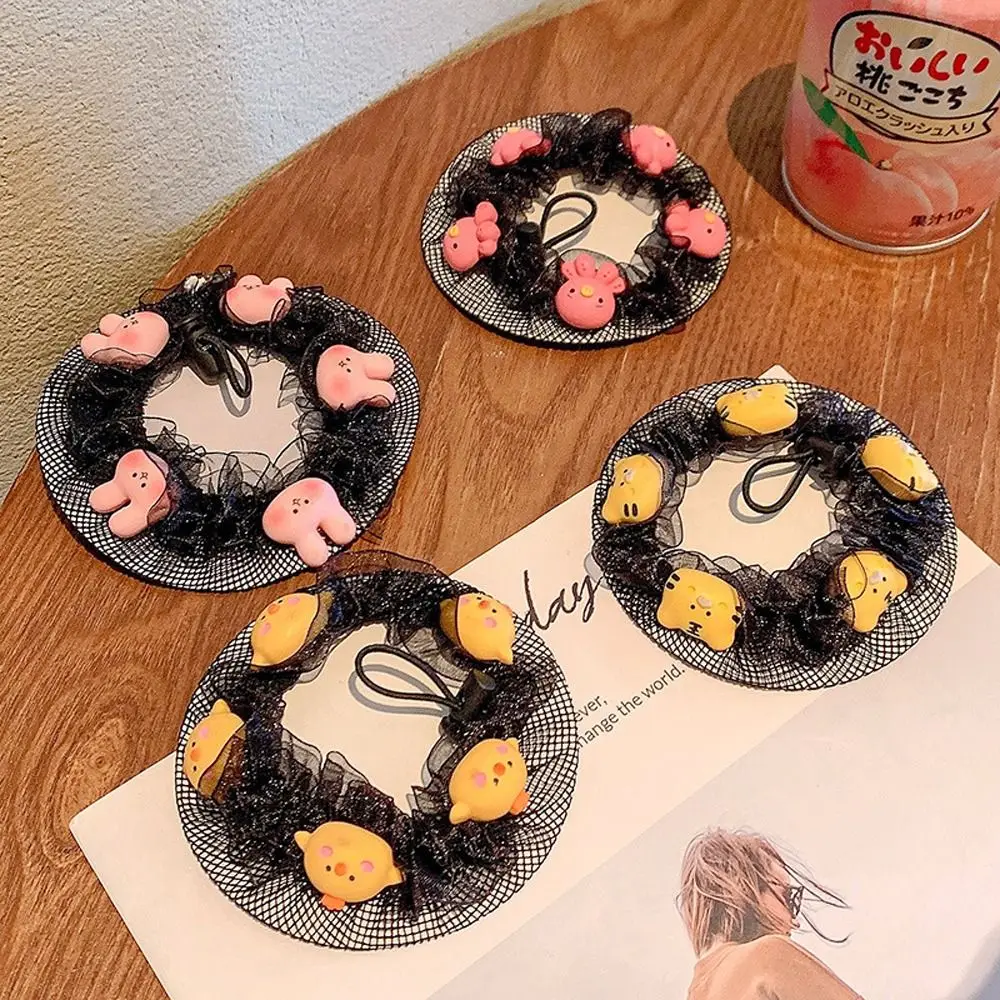 

Головной убор аксессуары для волос лягушка медведь тигр держатель для конского хвоста детская сетка для волос для балетных танцев вязаный крючком Fanchon для девушек чехол для пучка снуд