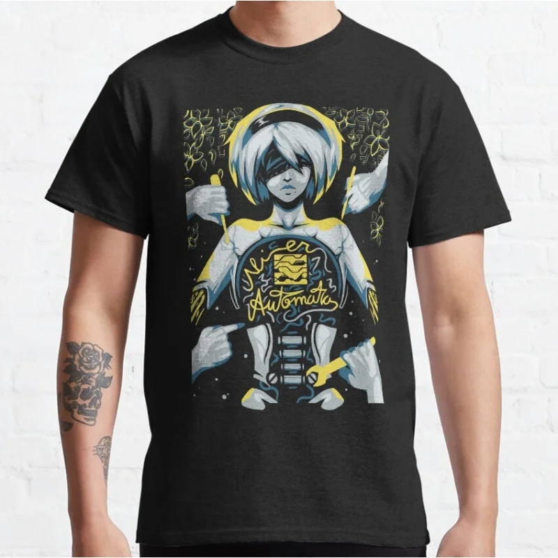 

Nier Automata 2B YoRHa Anime Gift t shirt Kawaii Waifu graphic tee 0614 Cyber Punk Y2K Clothes 100% cotton Large size Tops S-6XL