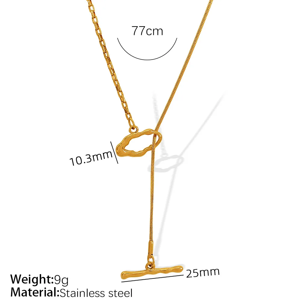 2025 جديد غير النظامية OT مشبك قلادة، المتخصصة الحد الأدنى الراقية التيتانيوم الصلب سترة سلسلة، سلسلة ثعبان #6
