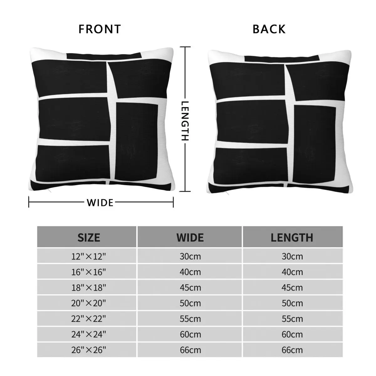 Minimal Wood Blocks Square Pillowcase Polyester Linen Velvet Printed Zip Decorative Pillow Case Home Cushion Cover