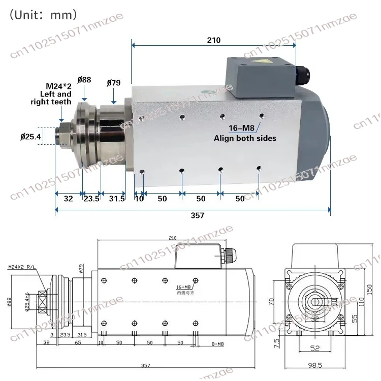 220V/380V Air Cooled Spindle Motor High Speed for Metal Cutting & Sawing