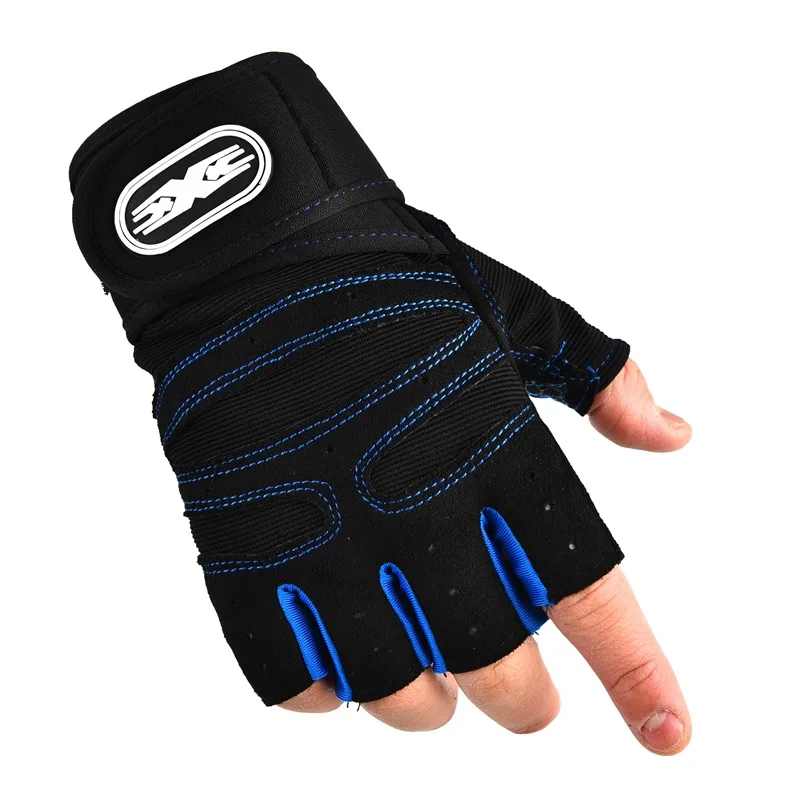 Fitness Gloves Fitness Heavyweight Training Gloves Men\'s Fitness Half Finger Non-slip Gloves Wrist Lifting Exercises