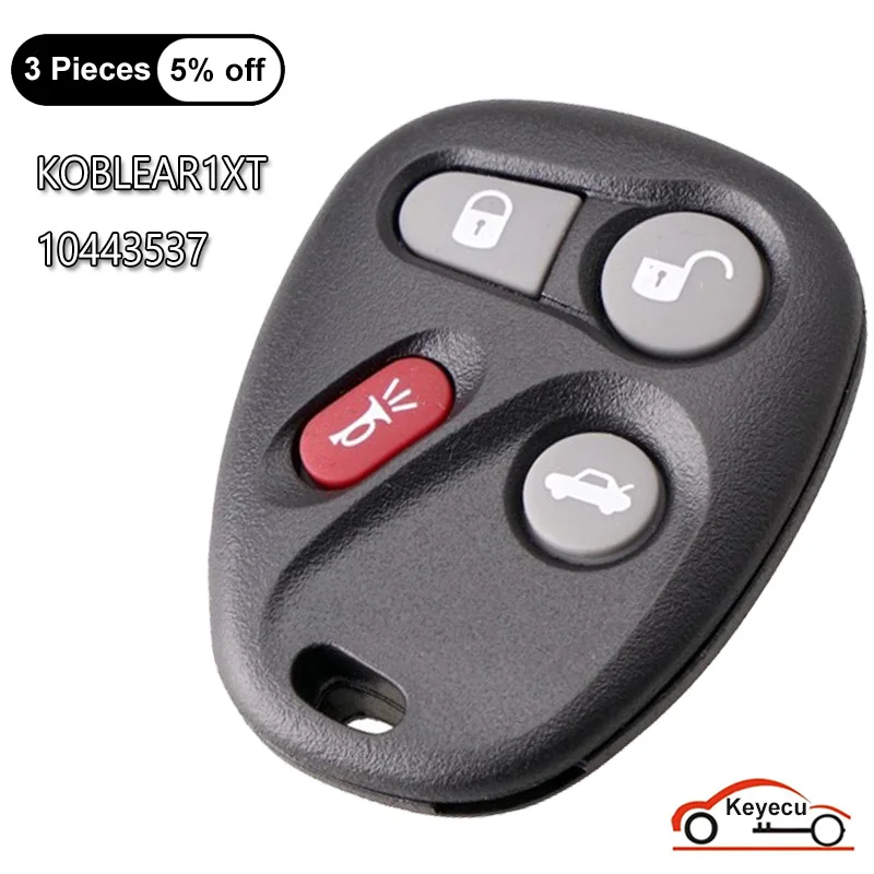 KEYECU 4 Buttons 315MHz for Chevrolet Monte Carlo Impala 2001 2002 2003 2004 2005 Keyless Remote Key Fob KOBLEAR1XT, 10443537